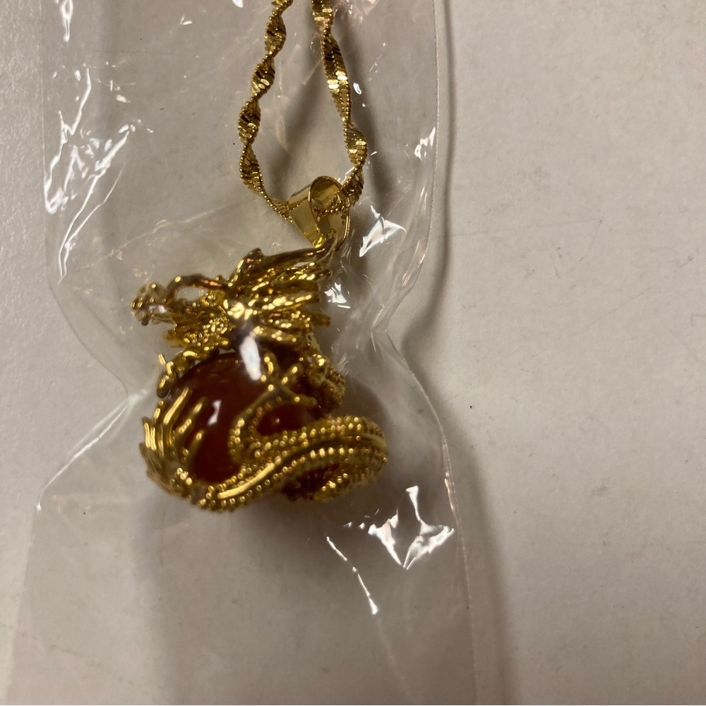 Dragon necklace with marble